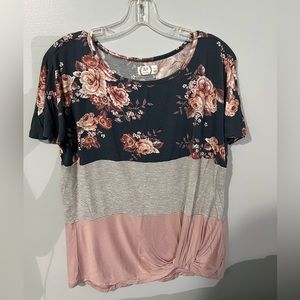 Maurices Color-block Knot Tee